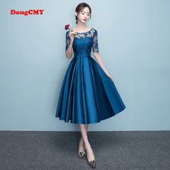 Homecoming Dresses: Navy Blue Prom Dress Elegant Party Women Evening Dresses