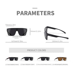 Sunglasses Men Fashion Oversized Flexible Frame Square Mens