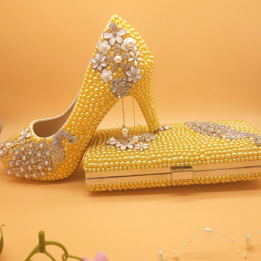 Matching Shoes and Bags: Women wedding shoes with matching bags female shoes Party