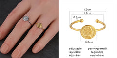 Fashion Euramerican Gold Colour Ring Rings Women Ring Stainless Steel Ring Woman