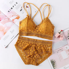 Women Lace Bras Set Backless Bralette Seamless Underwear Lace Top Lingerie