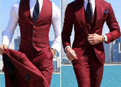 Tuxedo for Mens: Wedding Tuxedos Suits Slim Fit Bridegroom For Men 3 Pieces