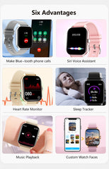 2025 Men Smart Watch Fitness Clock Sports Heart Monitor Smartwatch Bluetooth Call Music Playback 1.83'' Wrist Watches for Women