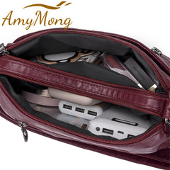 Fashion All-match Solid Color Messenger Bag High Capacity Womens Shoulder Bags