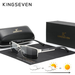 Sunglasses for Men: Chameleon Polarized Pilot Sunglasses Driving Square Eyewear
