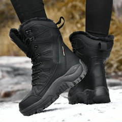 Moipheng Winter Boots Women Super Warm Plus Size 36-46 Mid-Calf Motorcycle Boots