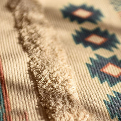 60x90cm Retro Bohemian Hand Woven Tassel Carpet for Home Living Room Window