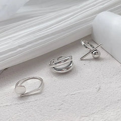 925 Sterling Silver Rings Party Jewelry Vintage Charm Double Layer