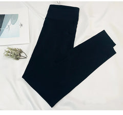 Women Sharkskin Black Leggings Thin Workout Stretch Fitness