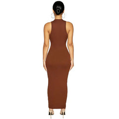 Knitted Autumn Black Maxi Dress Women Party Bodycon Long Dress