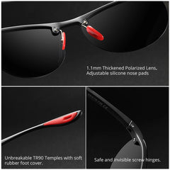 Sunglasses Polarized Material Frame TAC Polarization Lense Soft Rubber