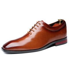 Men's Formal Shoes Square Head Fashion Leather Shoes