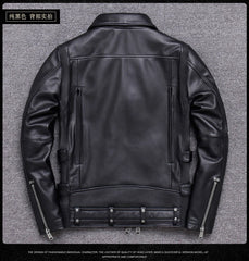 Spring Black Pu Leather Motorcycle Jacket for Men Style Long Sleeve