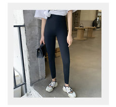 Women Sharkskin Black Leggings Thin Workout Stretch Fitness