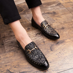 Italian Outdoor business Formal Dress Men leather loafer formal wedding flats
