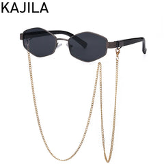 Sunglasses Women With Chain Brand Designer Punk Sun Glasses