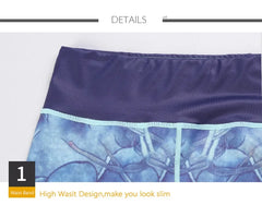 Cloud Hide Yoga Pants Women High Waist Trainer Sports Leggings Long Tights Floral