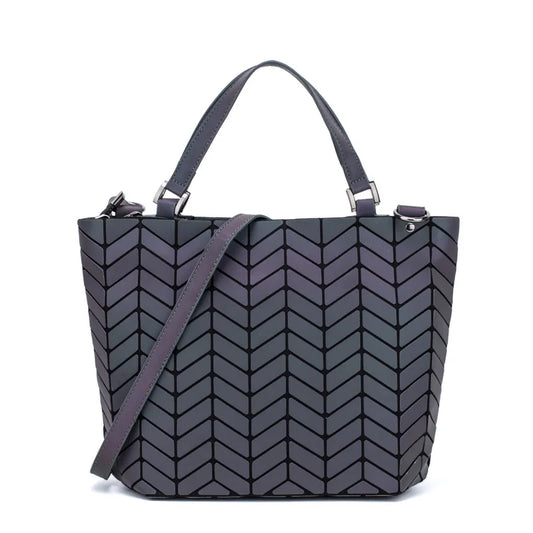 Luminous reflective Bag Geometric Tote Folding Shoulder Bags for women