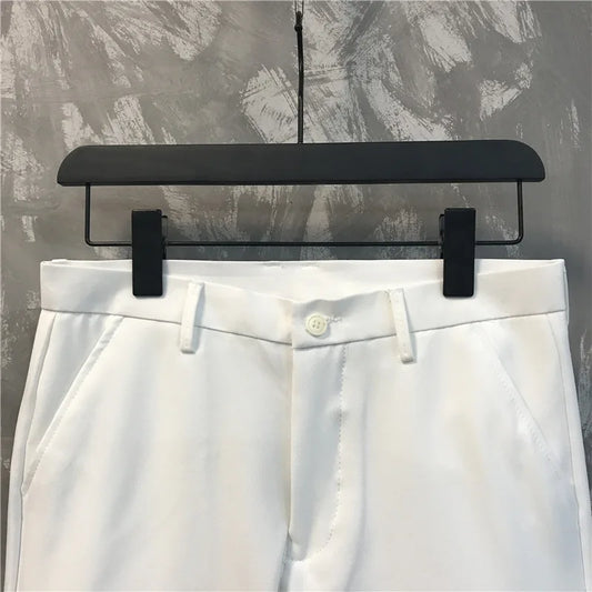 Men's summer nine-point pants fashion casual Korean Slim straight breathable suit
