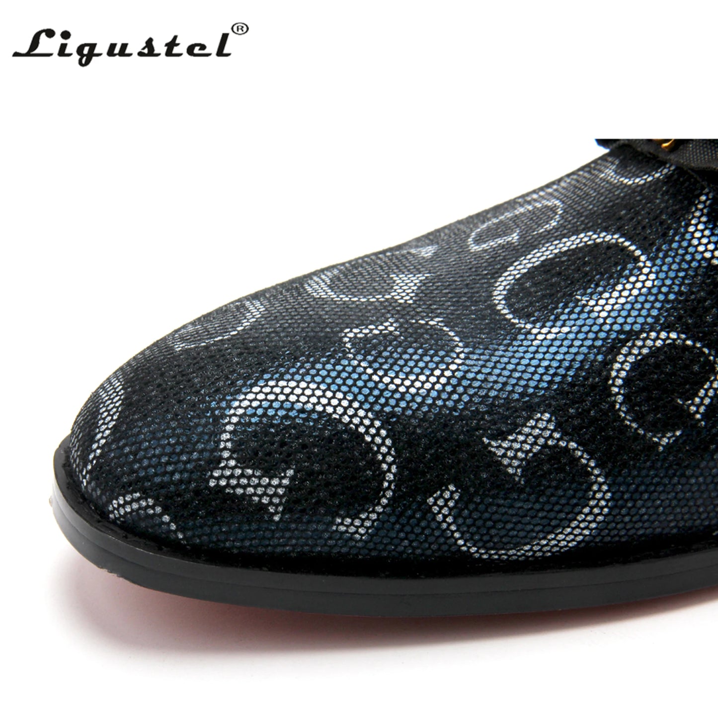 Genuine Leather Loafers Men Prom blue Casual Bee Shoes