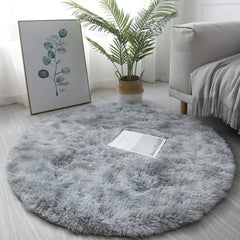 Plush Round Rug Mat Fluff White Carpet For Living Room Soft Home Decor Bedroom Room