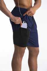 Running Shorts Men 2 in 1 Sports Jogging Fitness Shorts Training