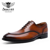 Elegant Genuine Leather British Toe Men's Shoes Carved Business Shoes For Men