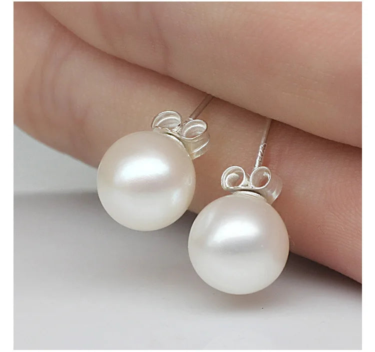 925 Sterling Silver Pearl Retro Stud Earrings For Women Luxury Designer Jewelry Accessories GaaBou