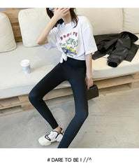 Women Sharkskin Black Leggings Thin Workout Stretch Fitness