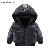 Little Boys Girls Winter Coats Solid Color Warm Thicken Cotton Removable Hooded Jacket