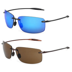 Sunglasses for Men: Orange Male Driving Rectangle Ultralight Frame Sunglasses
