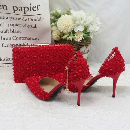 Matching Shoes and Bags: Wedding Shoes With Matching Bags High Heels Pointed Toe