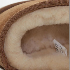 Fashion Winter Ankle Rubber Wool Boots For Women Australian Genuine Cowhide Leather
