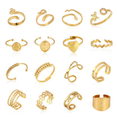 Fashion Euramerican Gold Colour Ring Rings Women Ring Stainless Steel Ring Woman