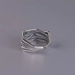 925 Sterling Silver Line Winding Shape Forever letter Open Rings For Women