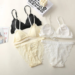 Women Lace Bra And Panties Set Floral Lace Bralette Embroidery Lace Underwear Set