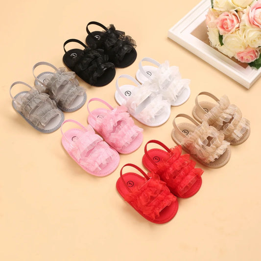 Fashion Young Children Baby Girl Princess Shoes Lace Toddler Summer