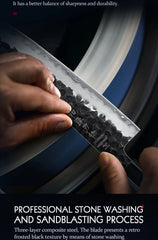 1PC-5PC Kitchen Knife Set Chef Utility Stainless Steel 3 Layers Composite