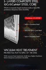 1PC-5PC Kitchen Knife Set Chef Utility Stainless Steel 3 Layers Composite