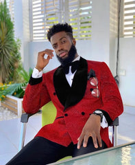 Groomsmen Suits: Men Suit Tuxedo 2 Pieces Double Breasted Shawl Lapel Wedding Party