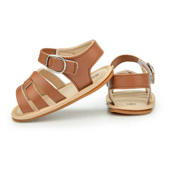 KIDSUN Baby Shoes Infant Sandals Leather Rubber Flat Non-slip Soft-Sole Toddler Girl