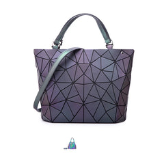 Luminous reflective Bag Geometric Tote Folding Shoulder Bags for women