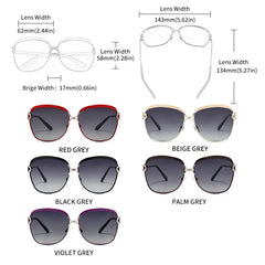Sunglasses Women Gradient Lens Round Sun Glasses Square Luxury