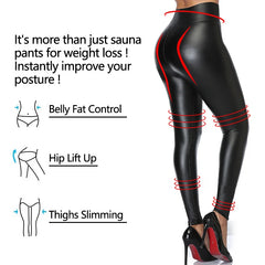 High Waist Faux Leather Leggings Women Thick Non See-through PU Leggings