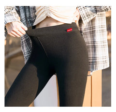 Ribbed Leggings For Women High Waist Autumn Winter Warm Legging Cotton