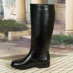 Genuine Leather Mesh Long Equestrian Boots Winter Male Plush Cow Leather Military Boots