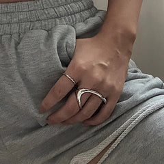 Fashion Stamp Finger Rings Charm Women Irregular Simple Geometric