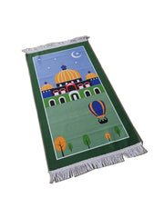 Muslim Prayer Rug Kids Children Islamic Mat Educational Janamaz Girl Boy Salah Child