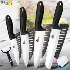 Ceramic Knife Set of Kitchen Knives 3 4 5 6 Inch Sharp Serrated Bread Chef Utility