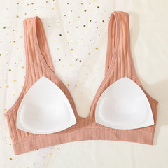 Seamless Underwear Set Women Sport Lingerie Set Wireless Deep V Bra